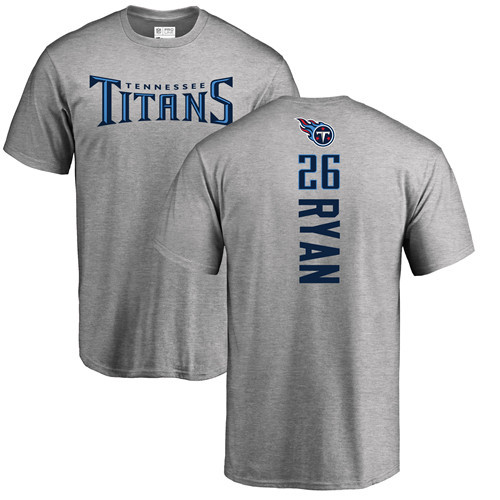 Tennessee Titans Men Ash Logan Ryan Backer NFL Football #26 T Shirt